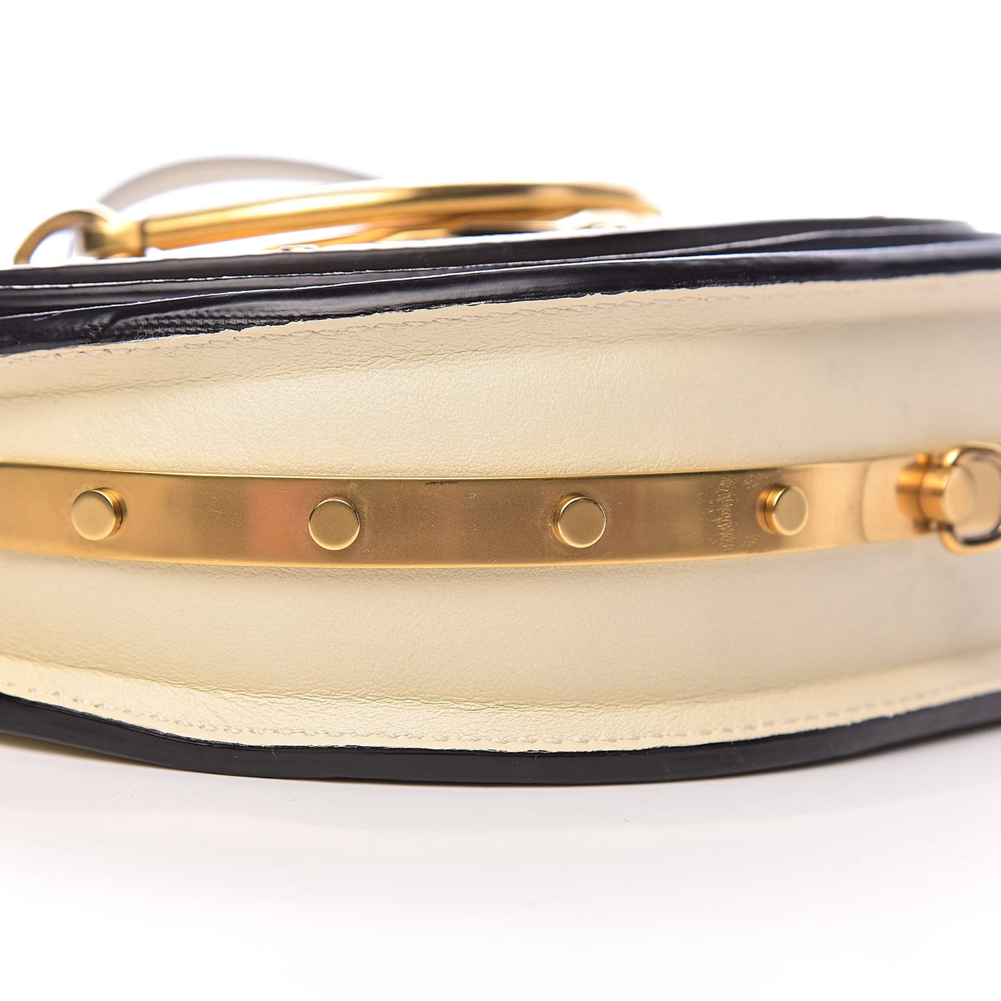 Calfskin Small Nile Bracelet Minaudiere Bag Off White