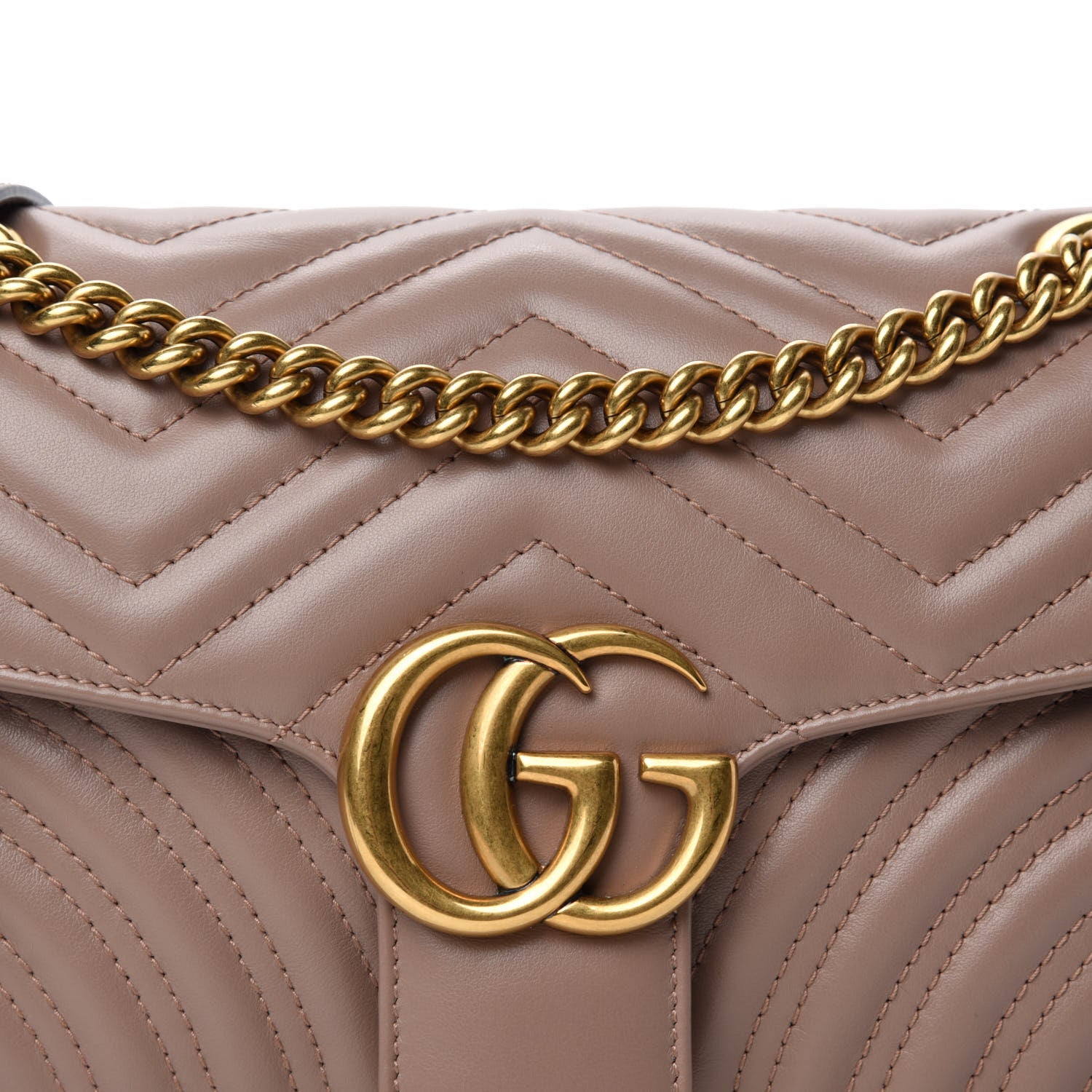 Gucci Calfskin Matelasse Small GG Marmont Shoulder Bag Porcelain Rose 11 of 11