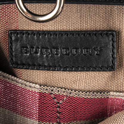 Burberry Canvas Mega Check Medium Ashby Hobo Black 6 of 10