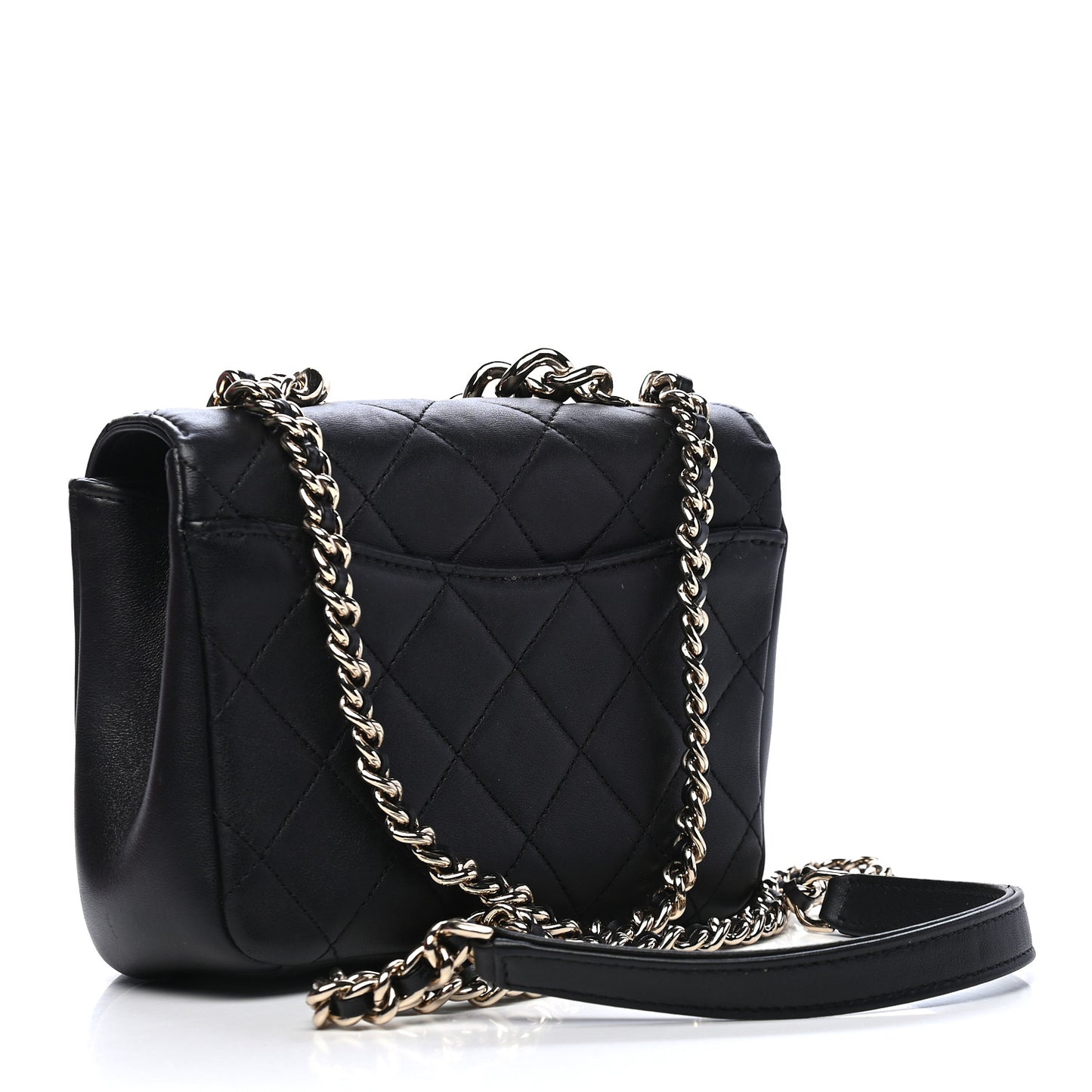 Lambskin Quilted Studded CC Flap Black