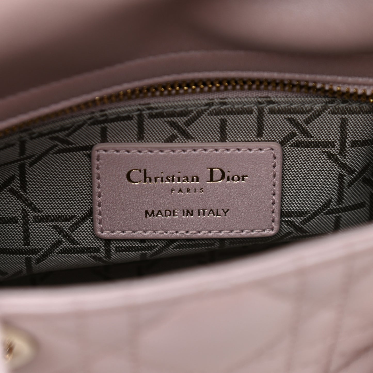 Metallic Lambskin Cannage Mini Lady Dior Lotus