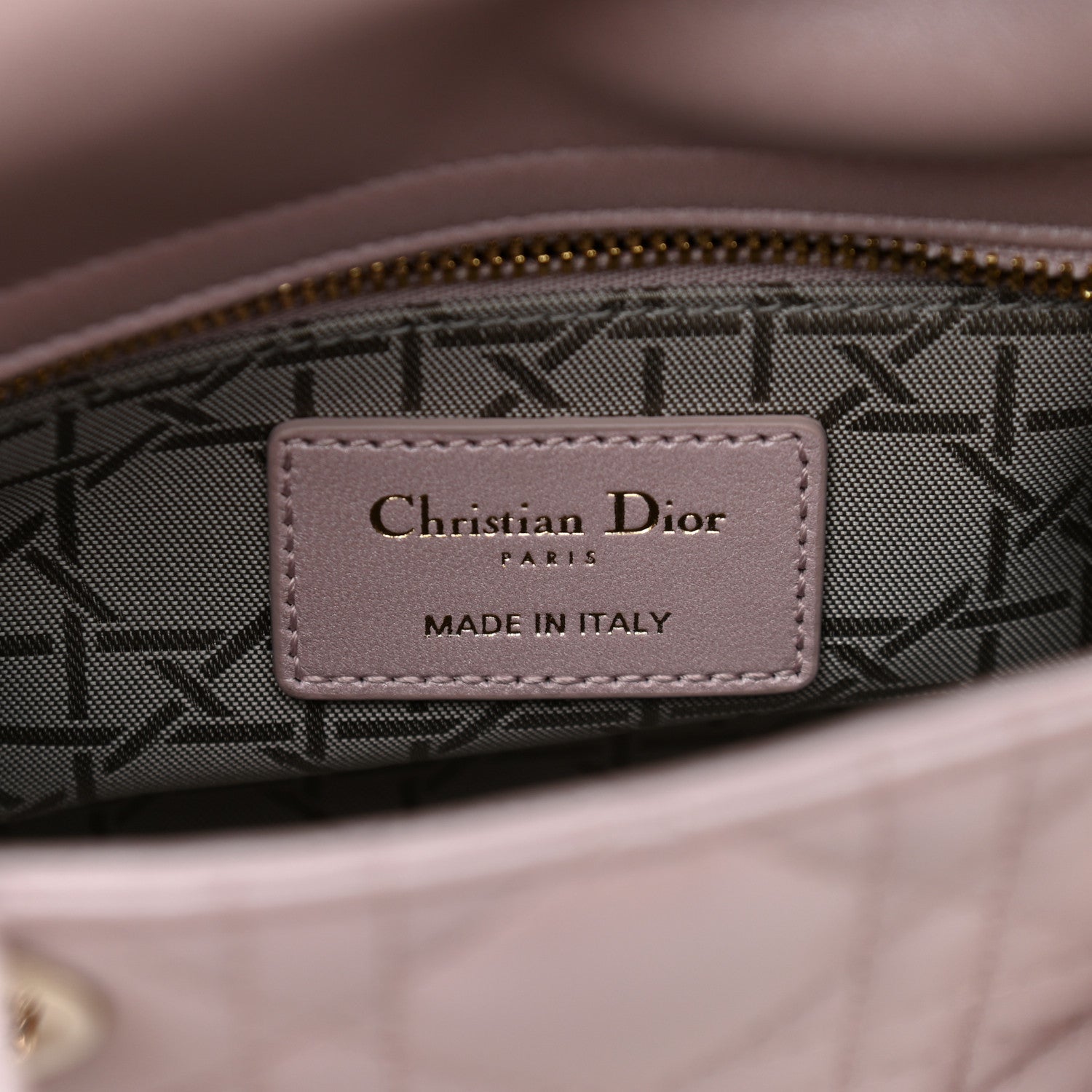 Christian Dior Metallic Lambskin Cannage Mini Lady Dior Lotus 6 of 10