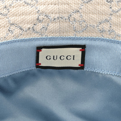 Gucci Canvas Lame GG Monogram Bucket Hat S Silver 8 of 9