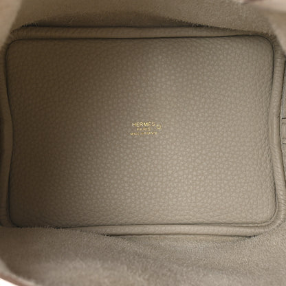 Hermes Taurillon Clemence Matte Alligator Picotin Lock Touch 18 PM Beton 5 of 13