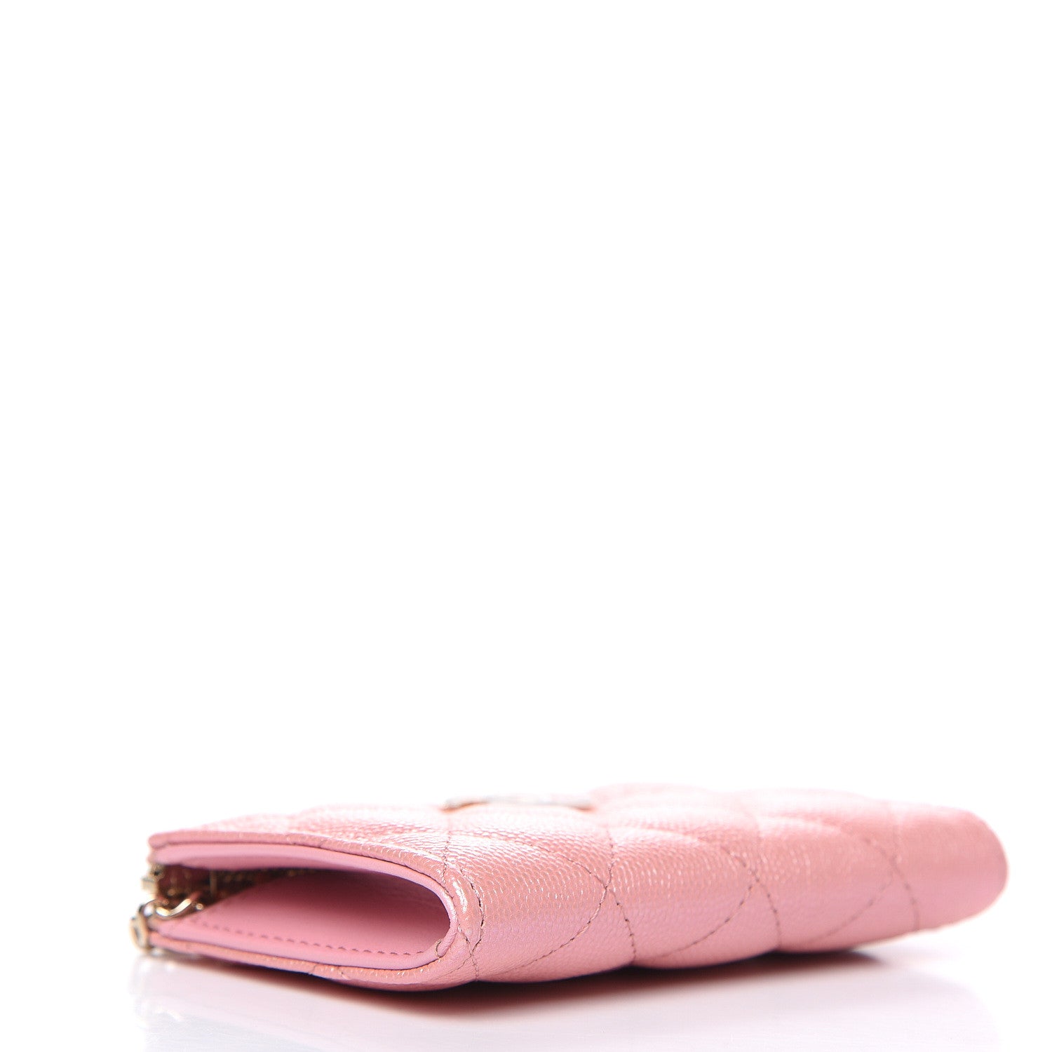 Chanel Iridescent Caviar Quilted Zipped Key Holder Case Rose Pink 4 of 8