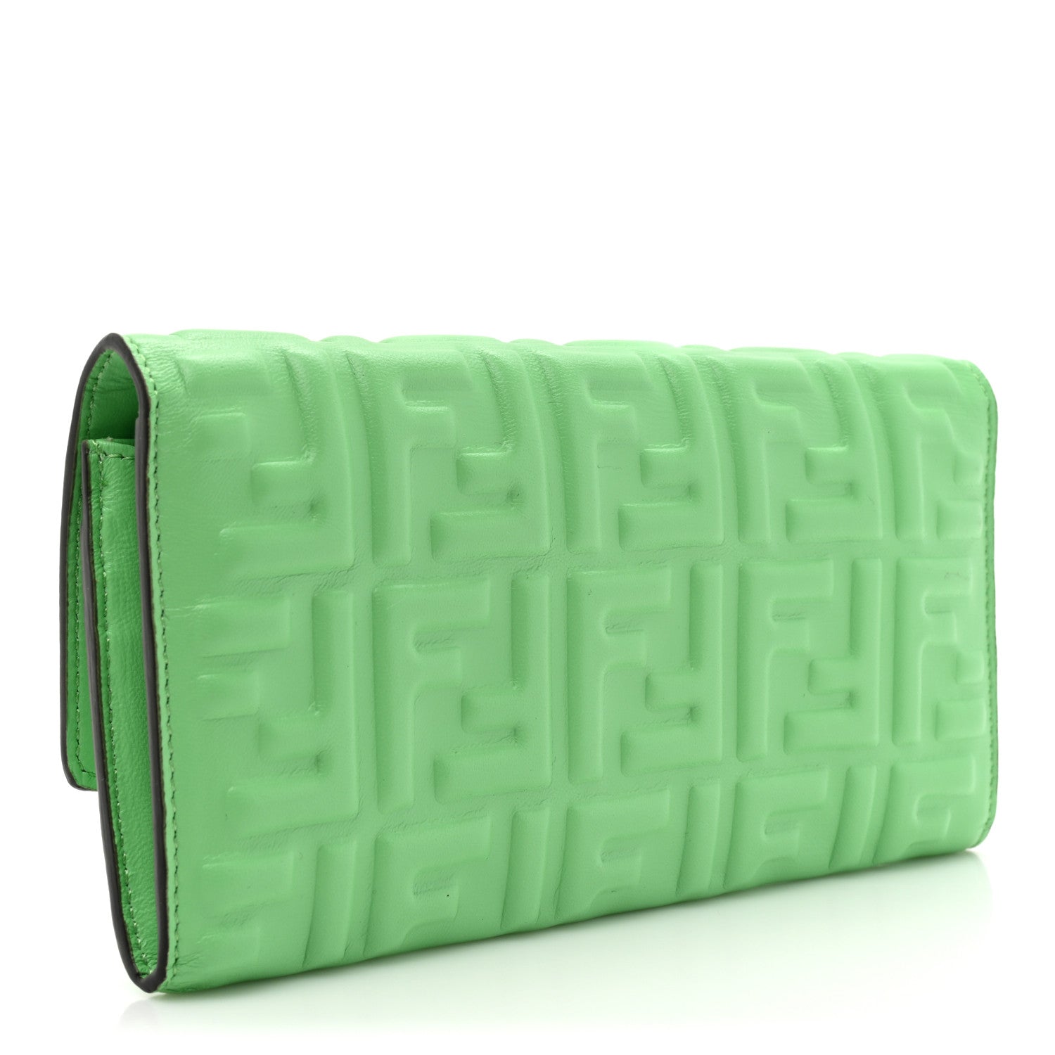 Fendi Nappa Matisse FF Embossed Continental Wallet Edamame 3 of 13