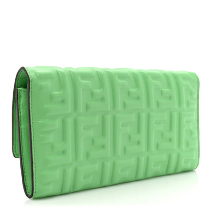 Fendi Nappa Matisse FF Embossed Continental Wallet Edamame 3 of 13