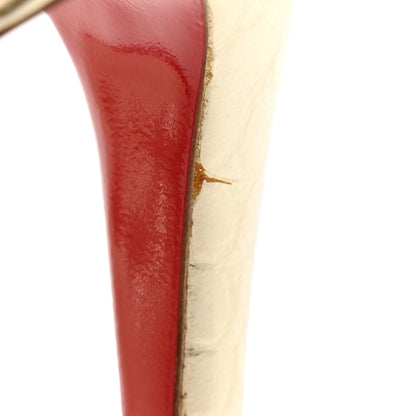 Christian Louboutin Metallo Cocco Pigalle Follies 100 Pumps 37.5 Platine 10 of 12