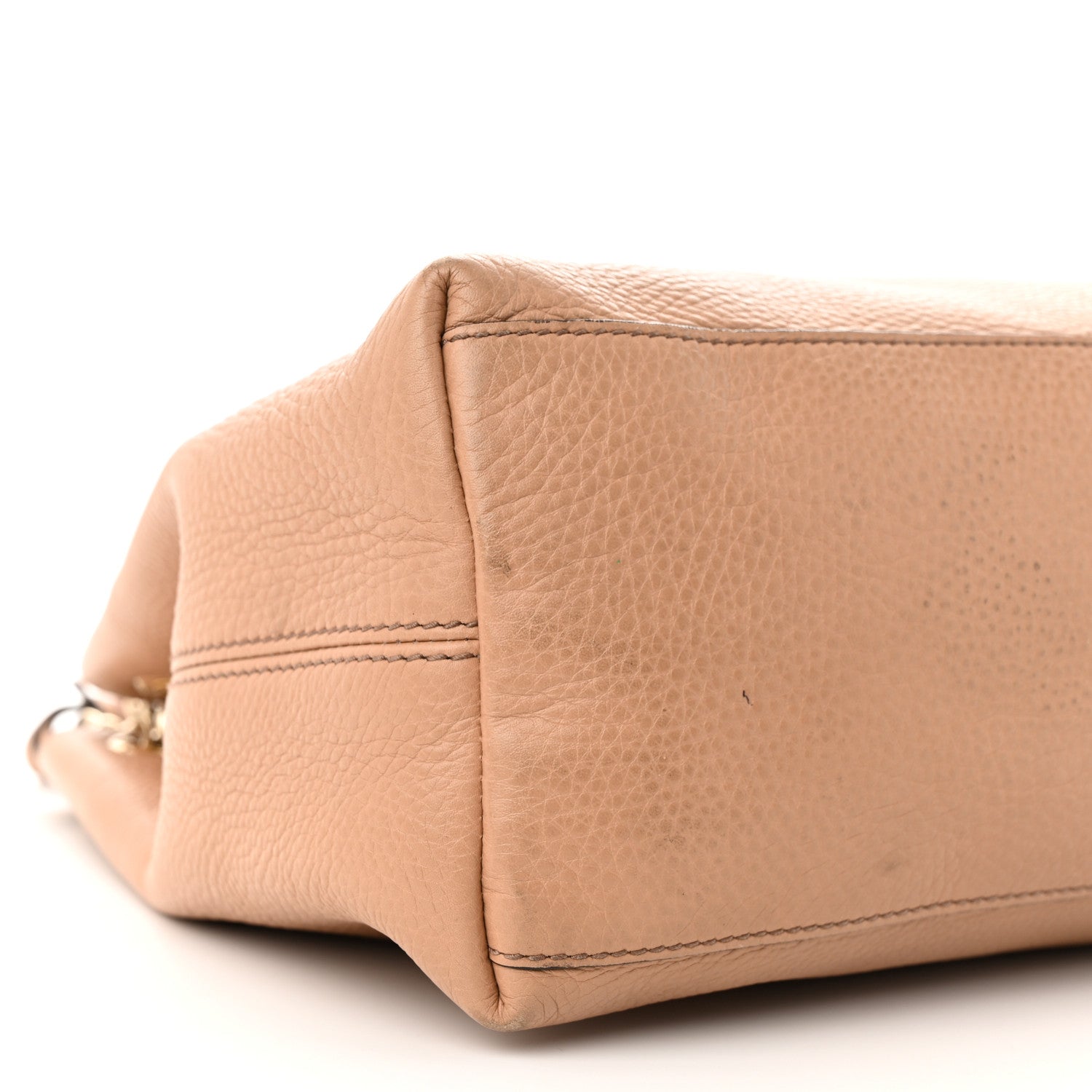 Gucci Pebbled Calfskin Medium Soho Chain Shoulder Bag Camelia 9 of 14