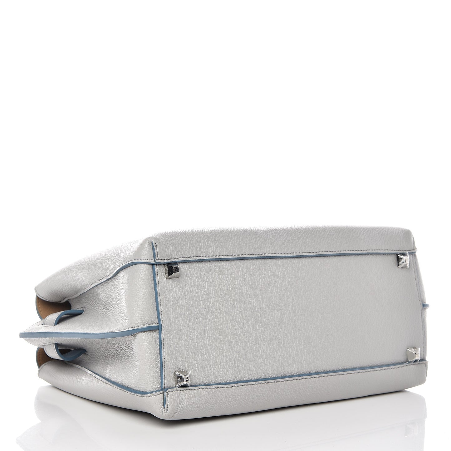 Grained Calfskin Medium Milla Tote Whisper Grey