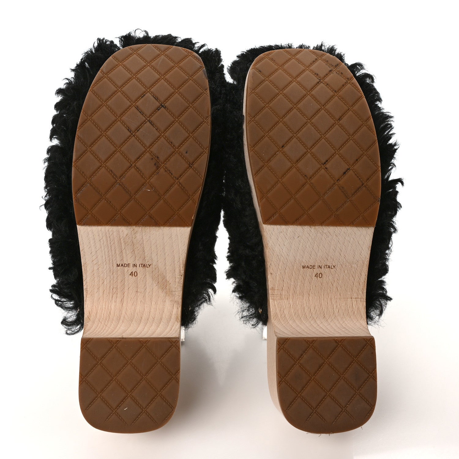 Chanel Shearling Lambskin Clogs 40 Black 6 of 8