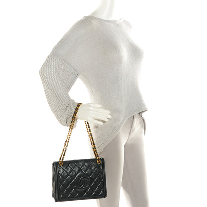 Chanel Lambskin Quilted Shoulder Bag Navy Blue 2 of 8