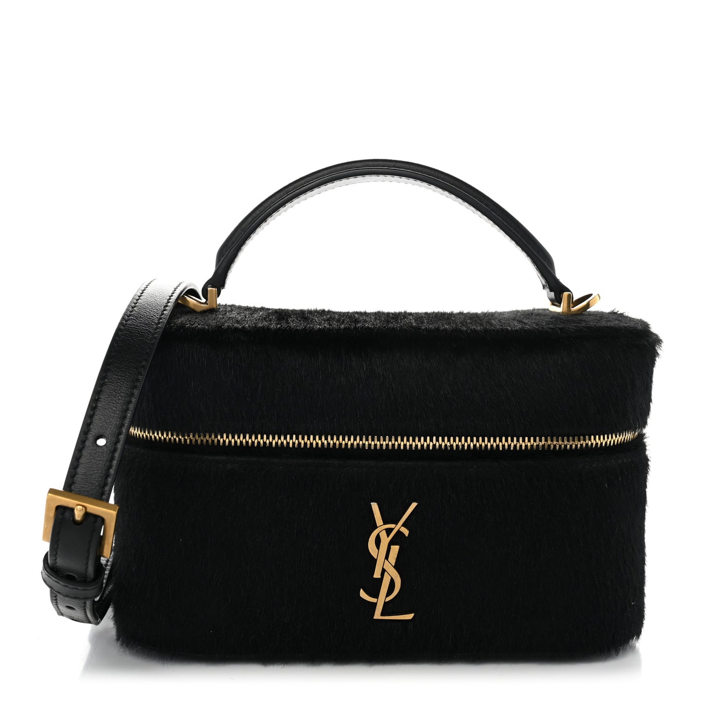 Pony Hair Mini Gaby Vanity Case Black