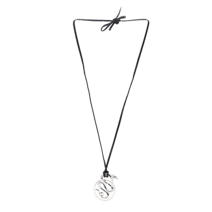 Boucheron 18K White Gold Diamond Snake Pendant Cord Necklace 3 of 4