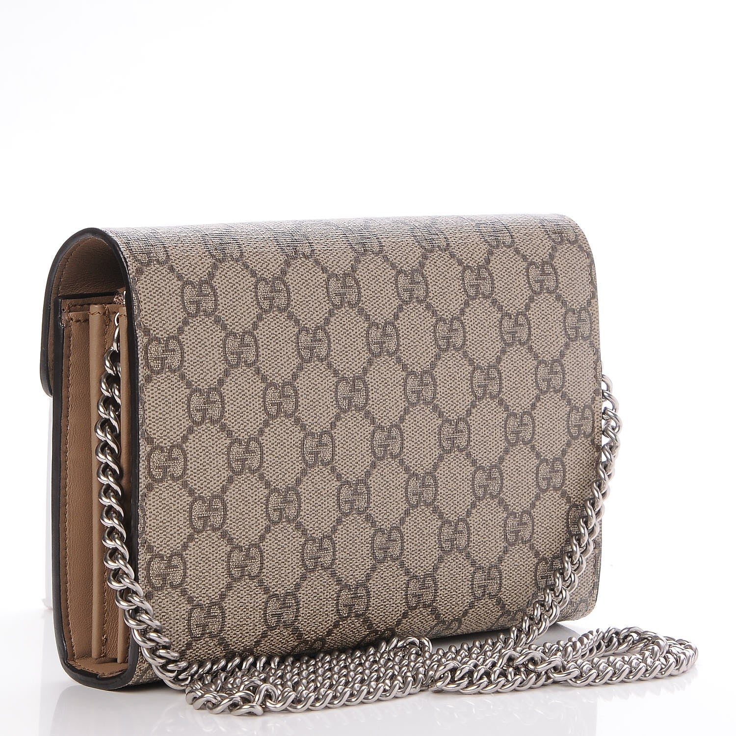 Gucci GG Supreme Monogram Mini Dionysus Chain Wallet Beige Taupe 3 of 8
