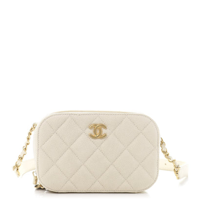 Chanel Caviar Quilted Flap Waist Bag White 1 of 10