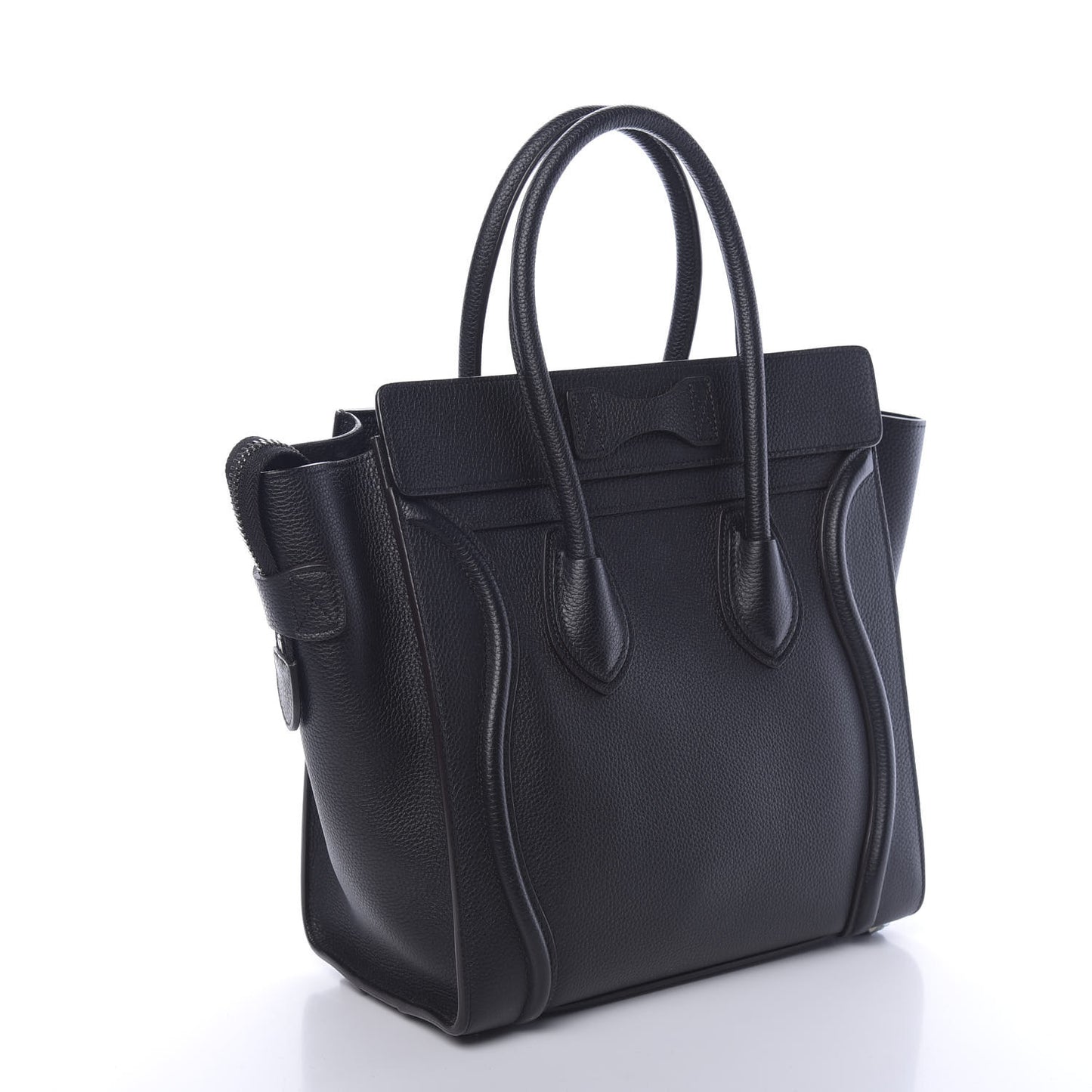 Drummed Calfskin Micro Luggage Black