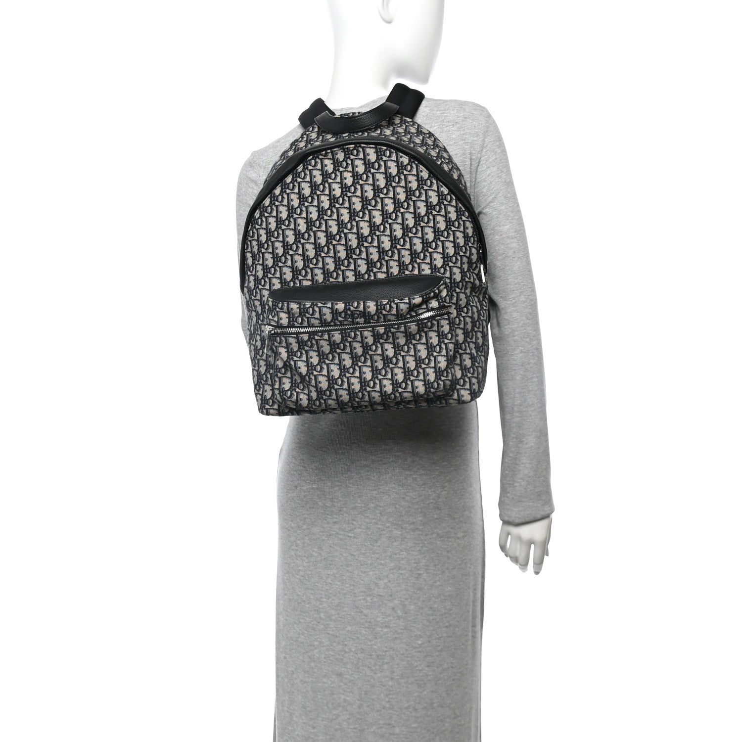 Christian Dior Oblique Calfskin Rider Backpack Beige Black 2 of 10