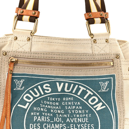 Louis Vuitton Toile Globe Shopper Cabas MM Blue 7 of 12