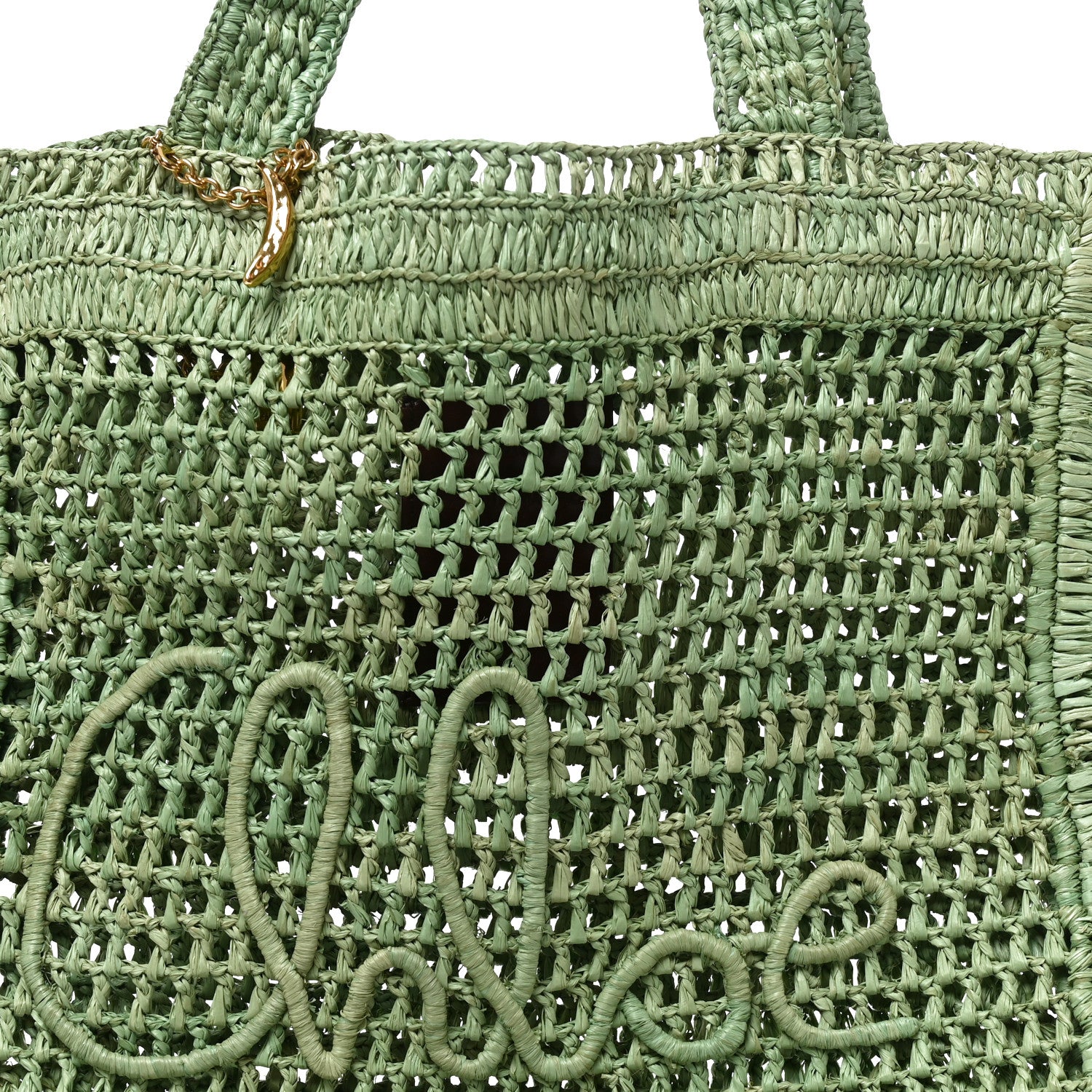 Chloe Raffia Summer Banana Tote Tea Leaf Green 6 of 8