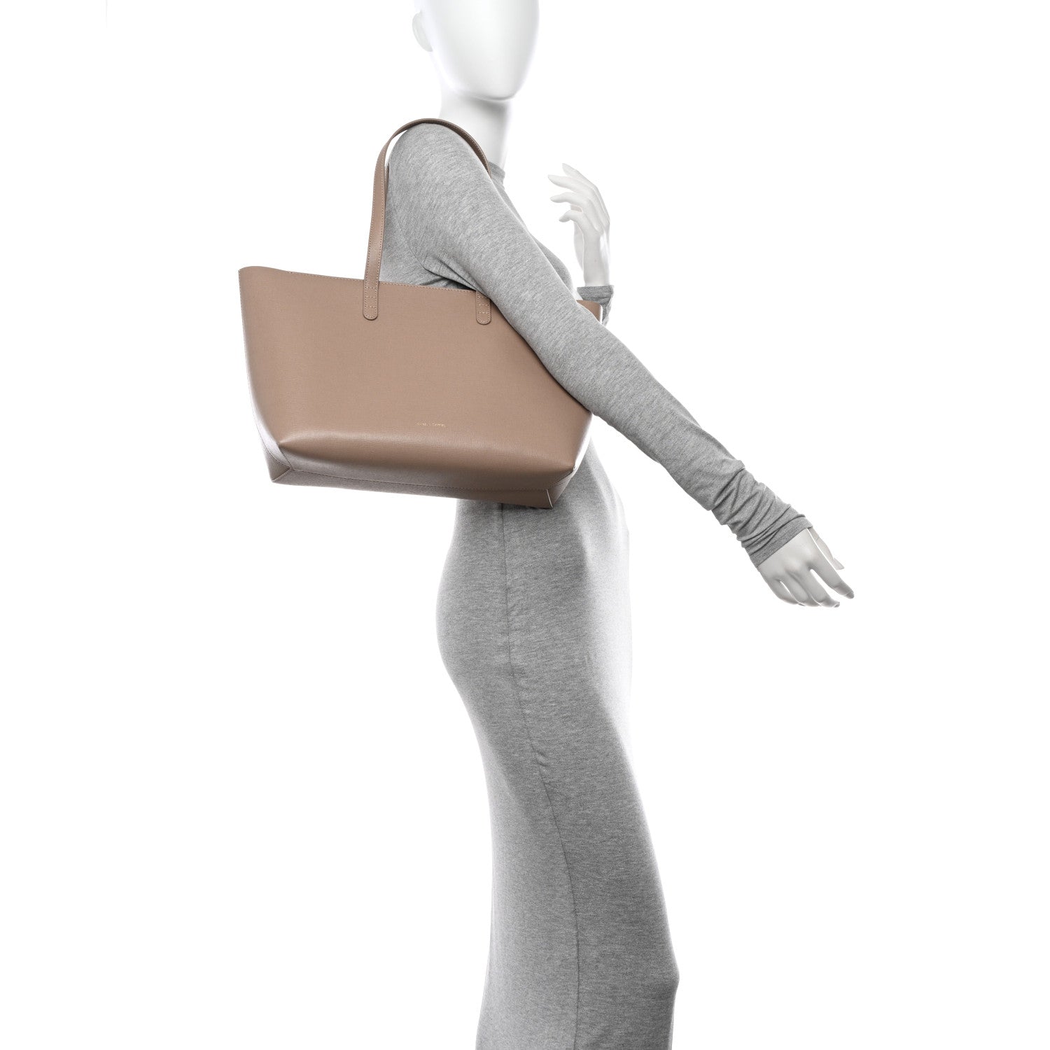 Mansur Gavriel Saffiano Small Zip Tote Beige 2 of 10