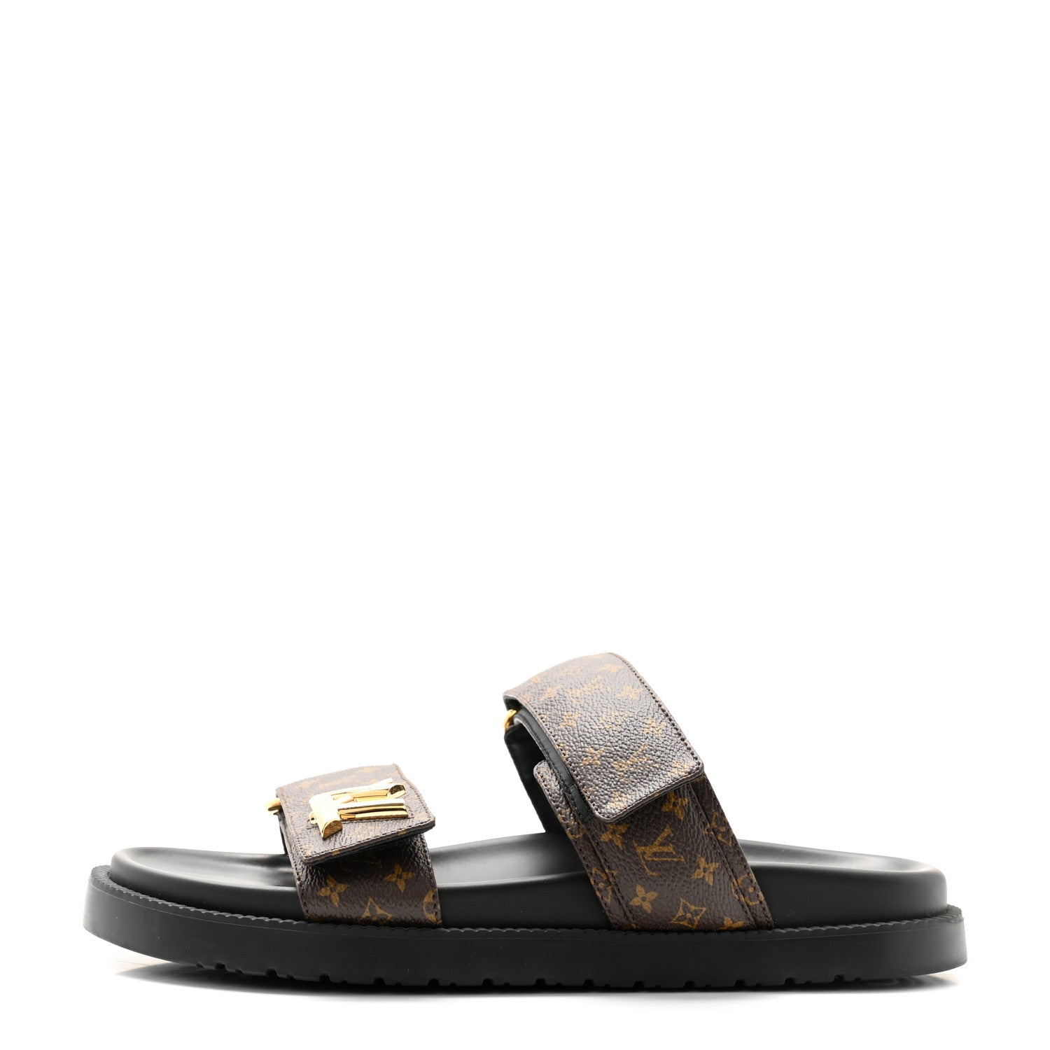 Louis Vuitton Monogram LV Flat Sandals 37.5 1 of 9
