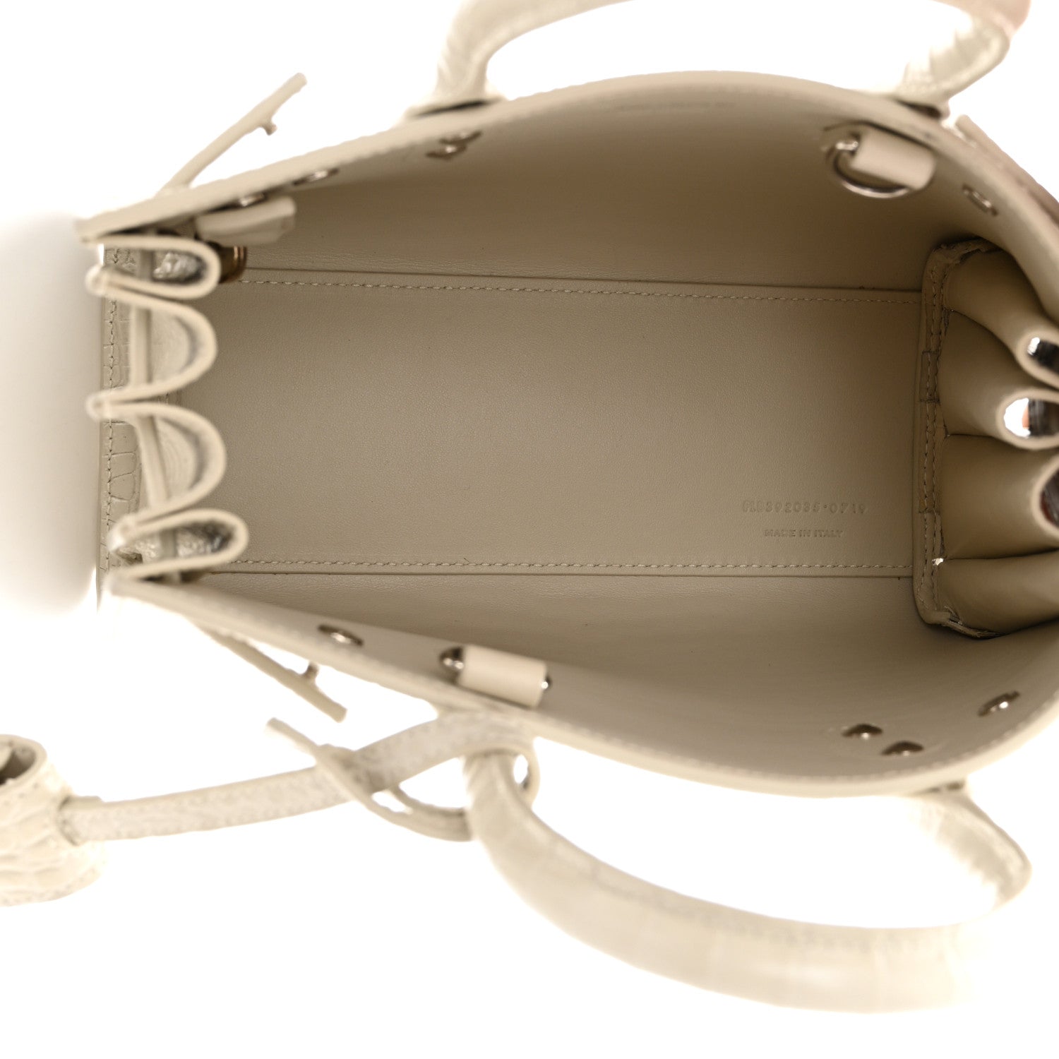 Saint Laurent Calfskin Crocodile Embossed Nano Sac De Jour Crema Soft 4 of 9
