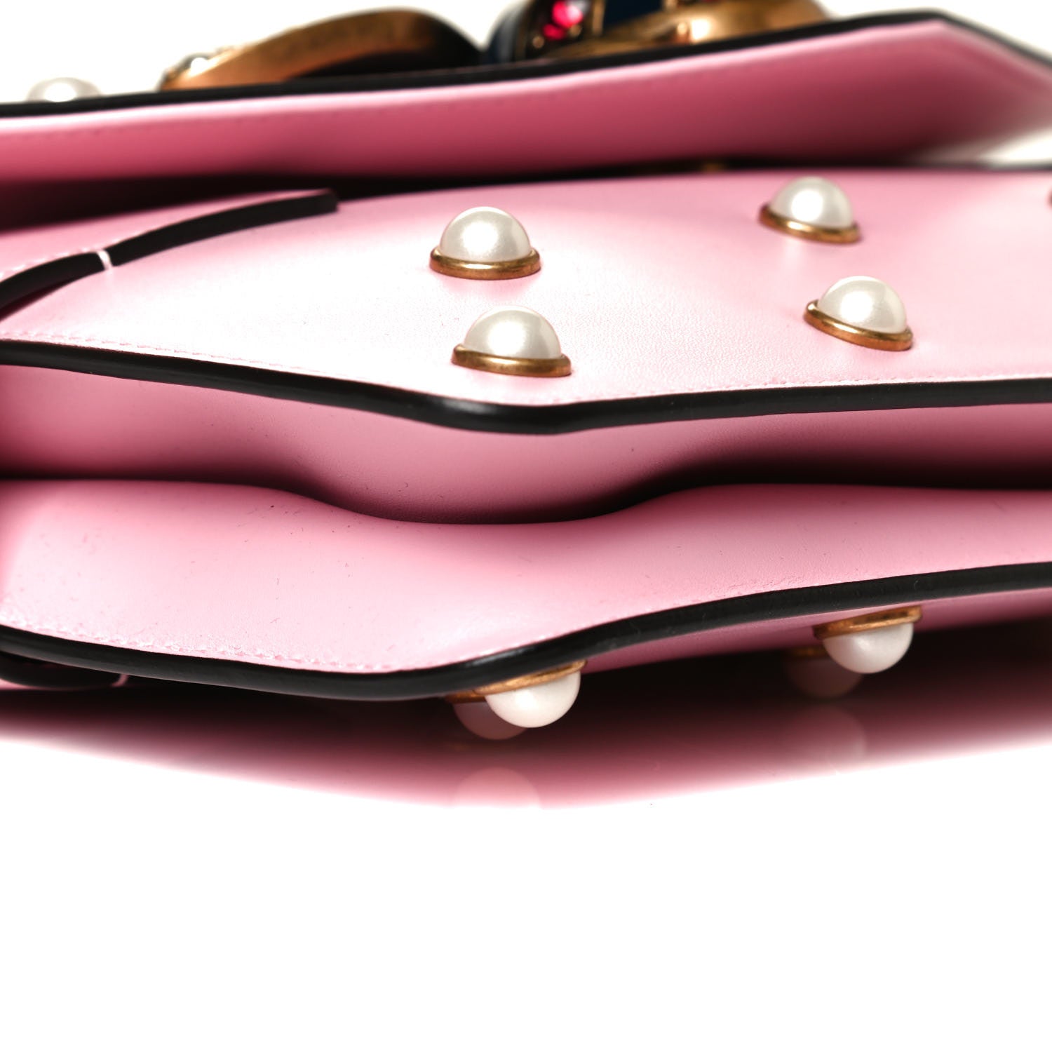 Gucci Nappa Pearl Studded Mini Queen Margaret Broadway Shoulder Bag Sugar Pink 7 of 10