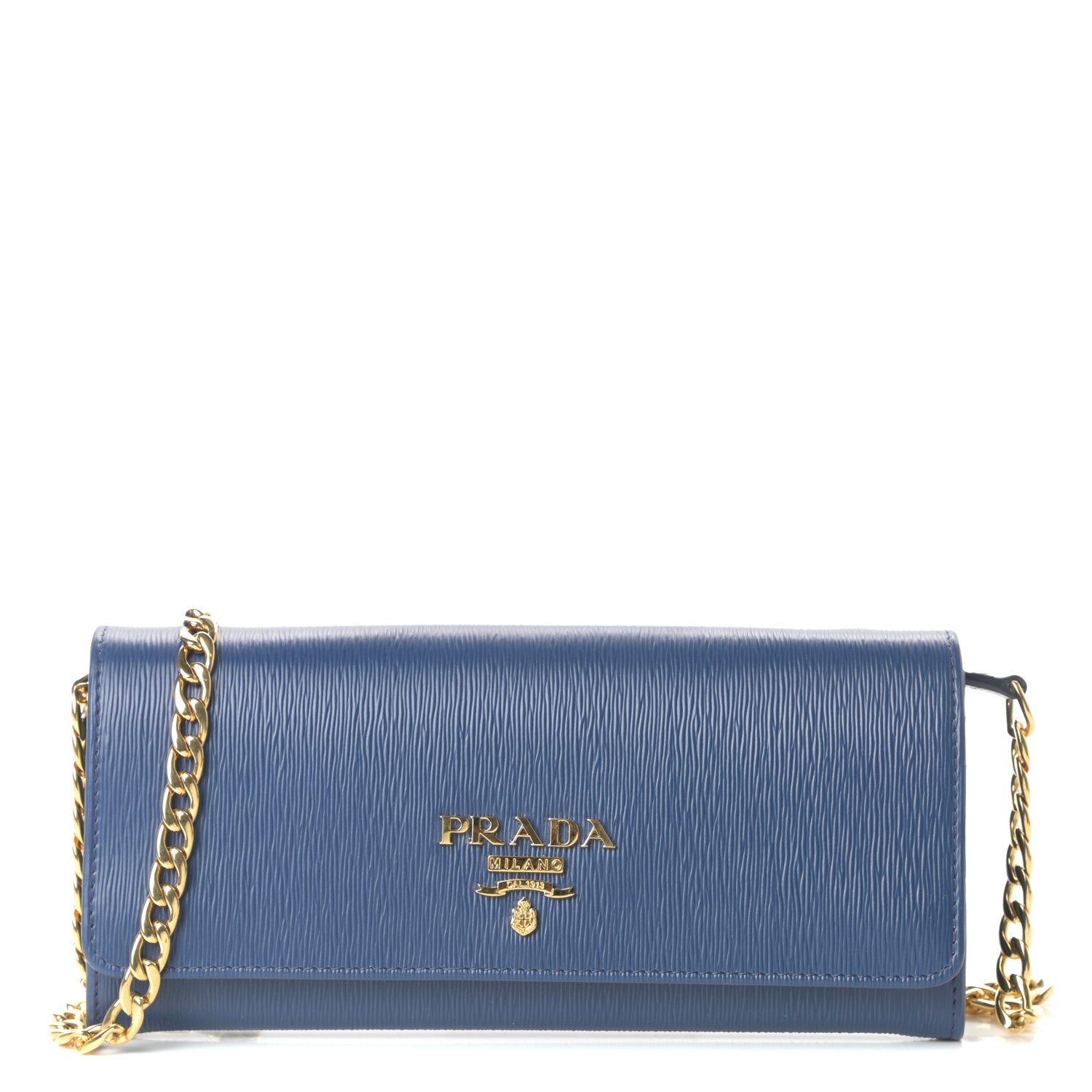 Prada Vitello Move Chain Wallet Bleuette 1 of 9