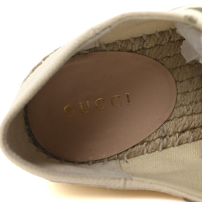 Gucci Canvas Logo Espadrille Wedge Sneakers 35 White 8 of 9