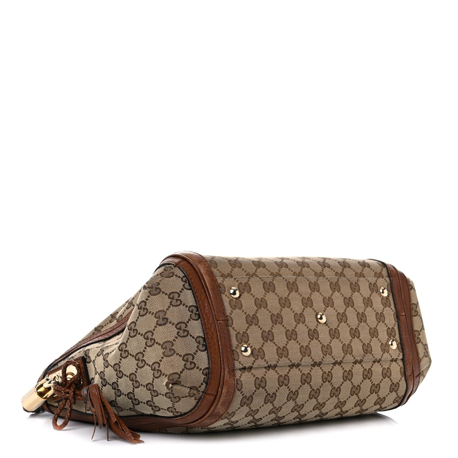Gucci Monogram Cellarius Calfskin Medium Bella Hobo Beige Ebony Cuir 4 of 36