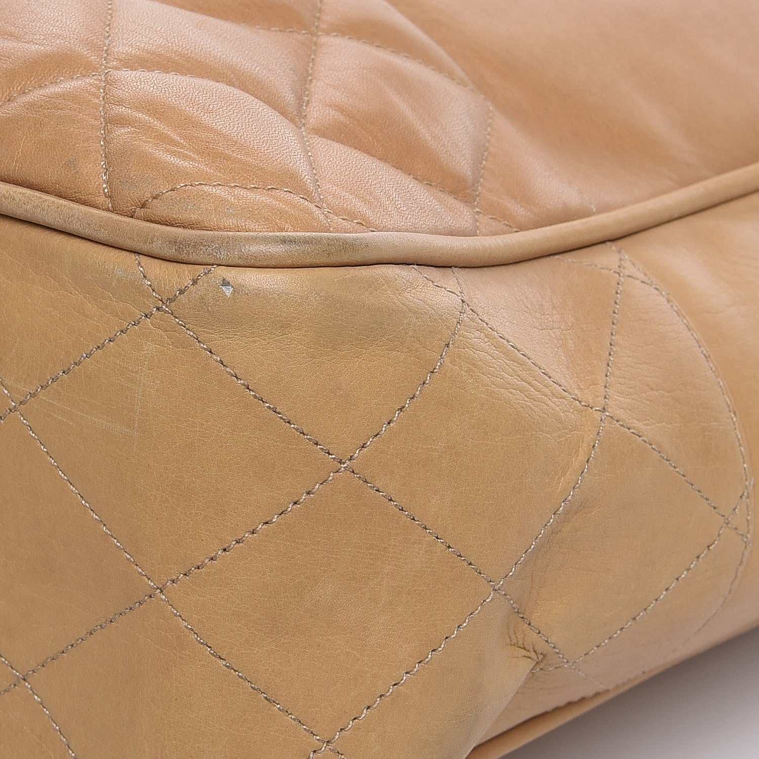 Chanel Lambskin Quilted Tote Beige 18 of 19