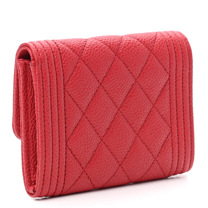 Chanel Caviar Quilted Boy Flap Card Holder Red 3 of 8