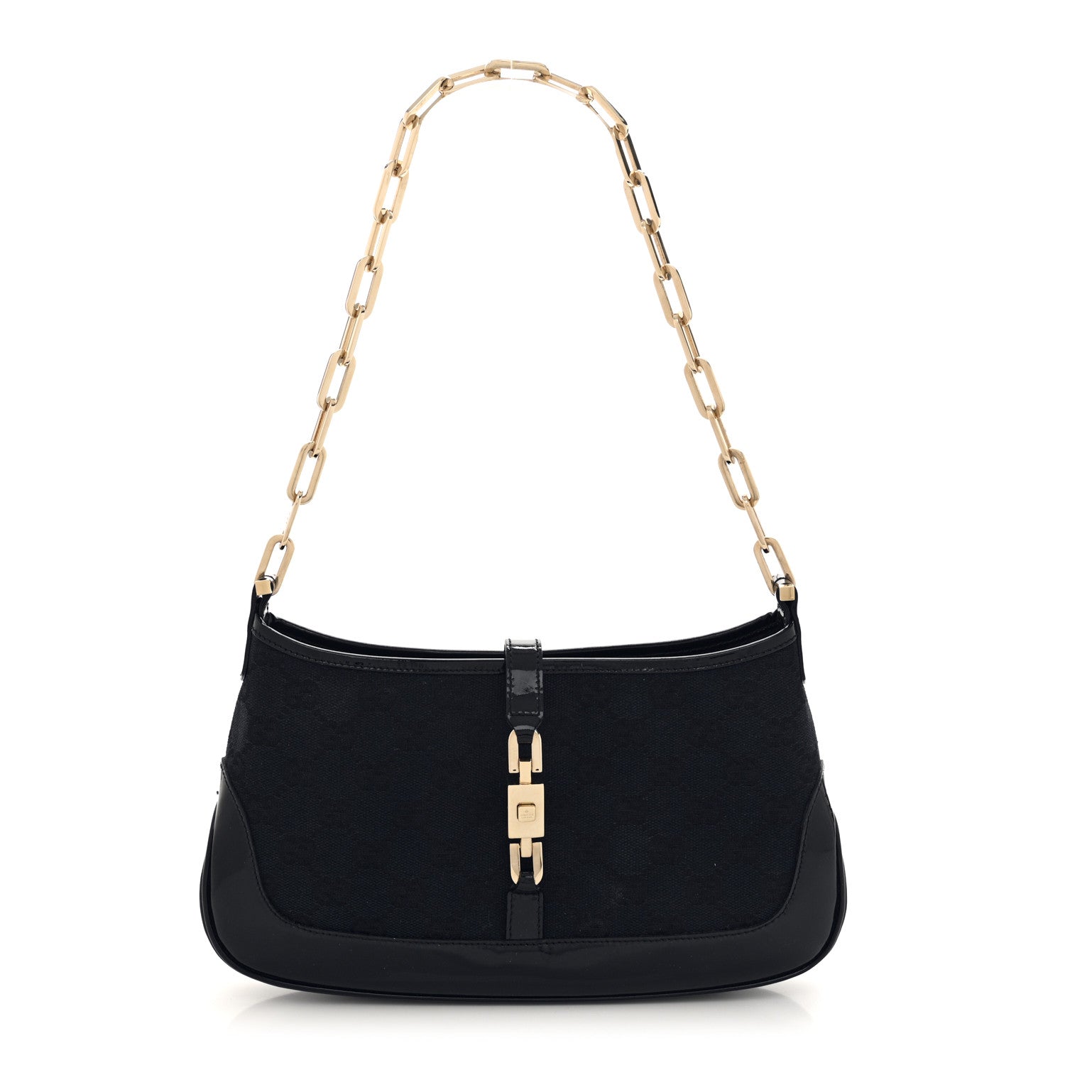 Gucci Monogram Jackie O Chain Hobo Black 1 of 12