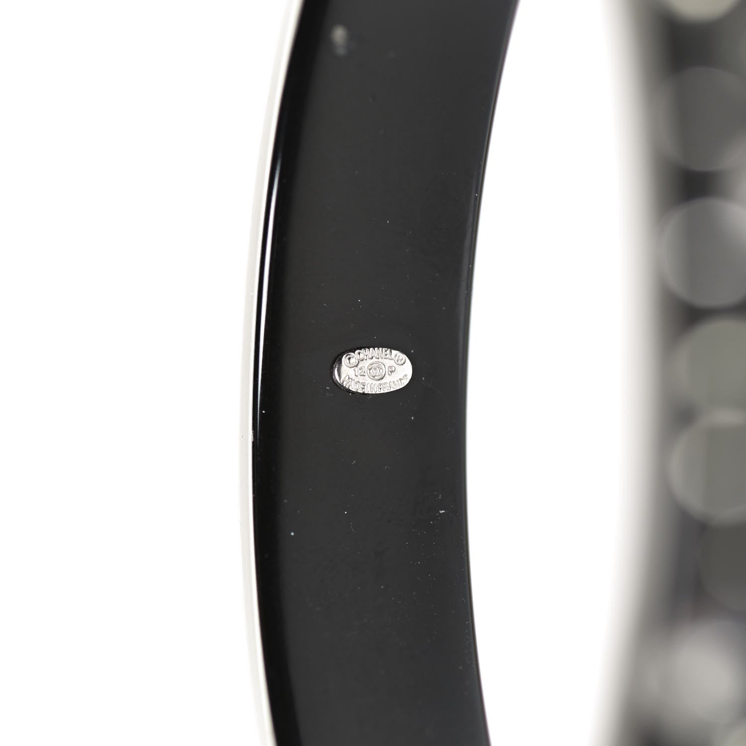 Chanel Resin Crystal CC Bangle Black 4 of 4