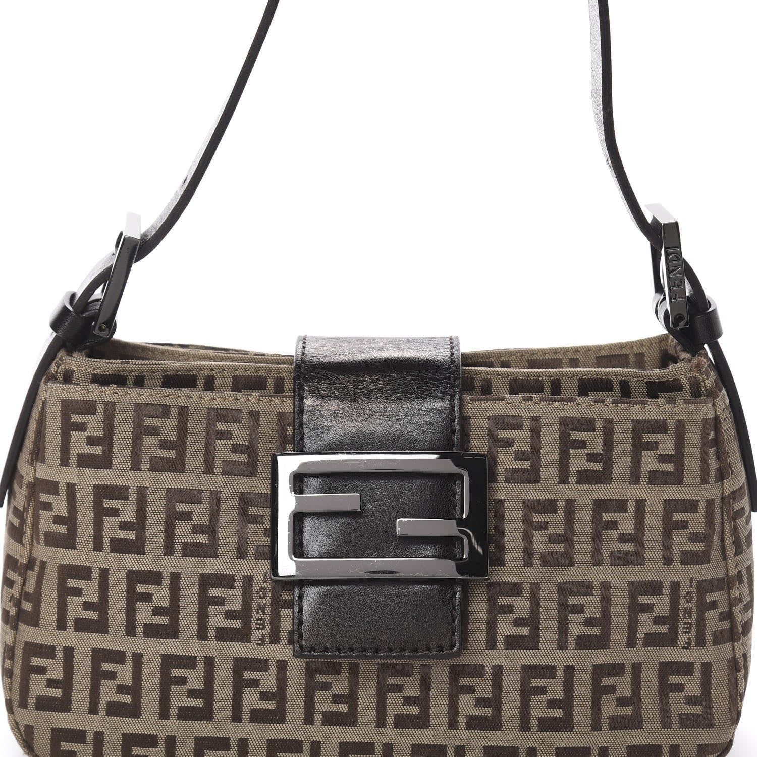 Fendi Zucchino Mini Shoulder Bag Dark Brown 9 of 11