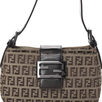 Fendi Zucchino Mini Shoulder Bag Dark Brown 9 of 11