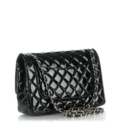 Chanel Patent Quilted Jumbo Double Flap Black 3 of 8