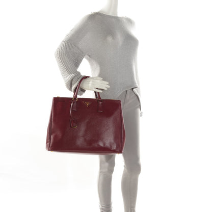 Prada Saffiano Lux Extra Large Galleria Double Zip Tote Cherry 2 of 8