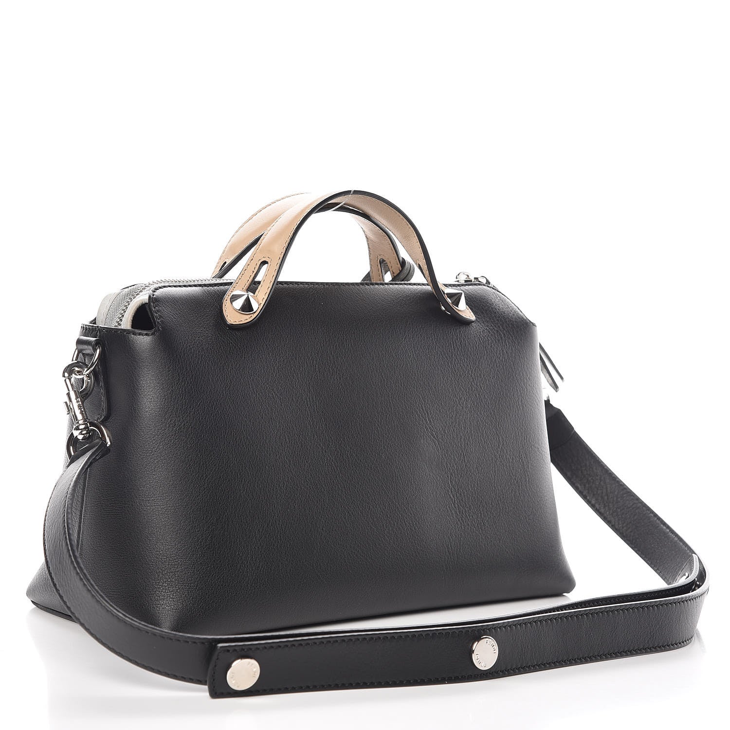 Fendi Vitello Dolce 4 Color Medium By The Way Boston Bag Carbone Grigio Polvere Multicolor 3 of 12