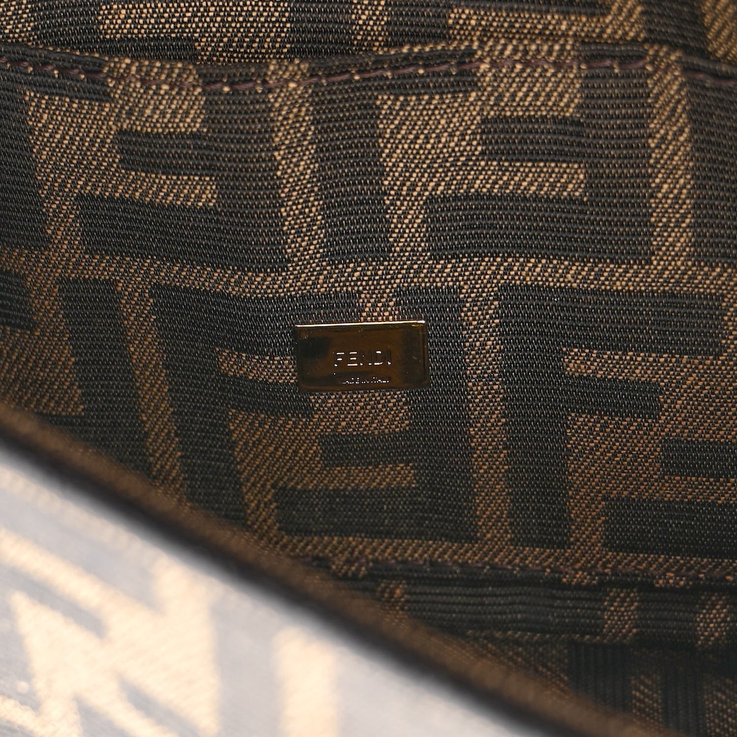 Fabric Jacquard FF 1974 Mini Baguette Tobacco Moro Black