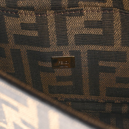 Fendi Fabric Jacquard FF 1974 Mini Baguette Tobacco Moro Black 6 of 9