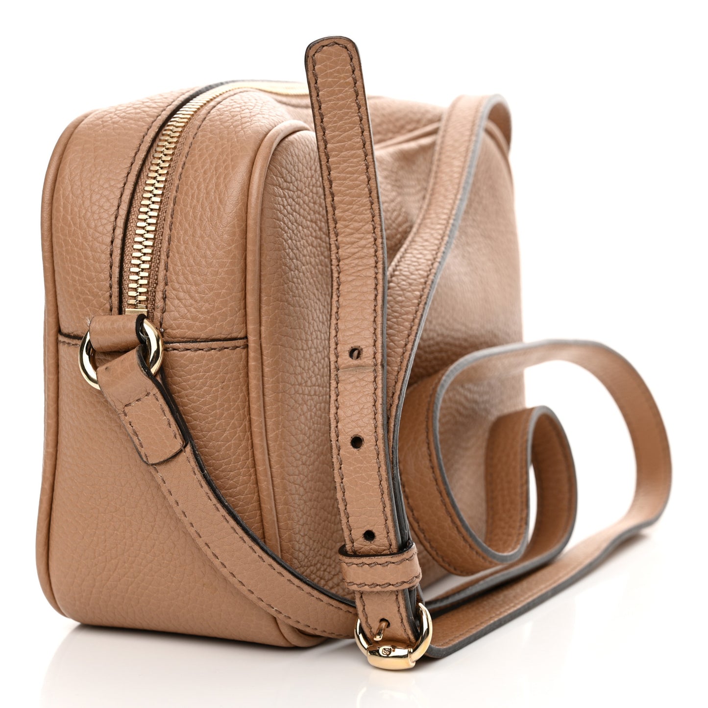 Pebbled Calfskin Small Soho Disco Bag Camelia
