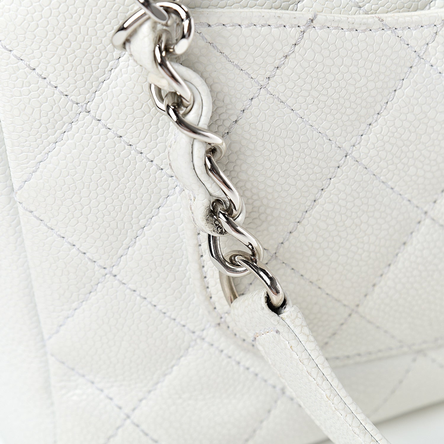 Chanel Caviar Quilted Petit Shopping Tote PST White 23 of 23