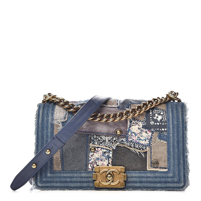 Chanel Denim Patchwork Medium Boy Flap Blue 1 of 10