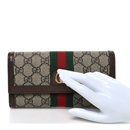 Gucci GG Supreme Monogram Web Ophidia Continental Wallet Brown 2 of 7