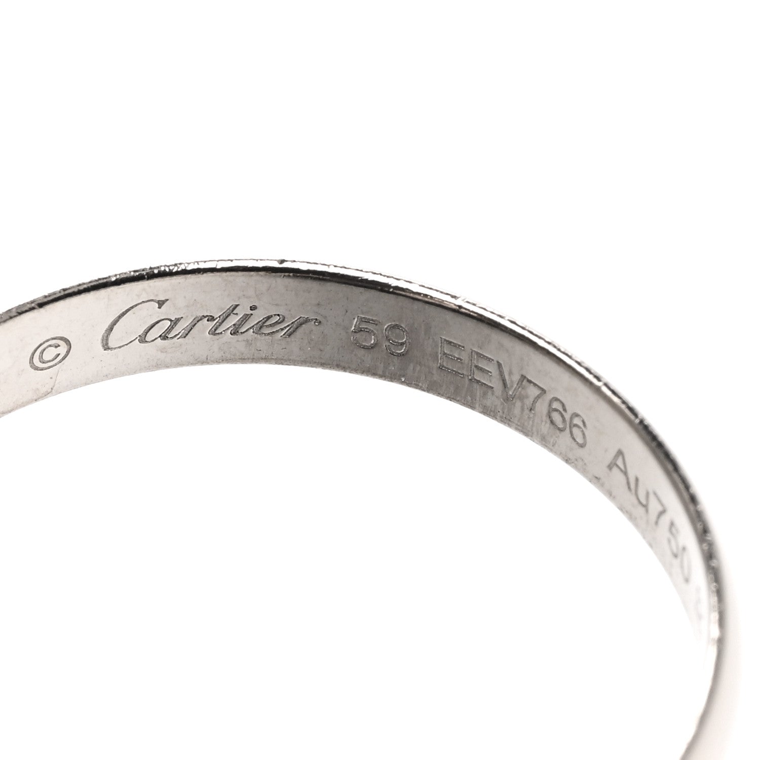 Cartier 18K White Gold Black Ceramic Trinity Ring 59 8.75 4 of 4