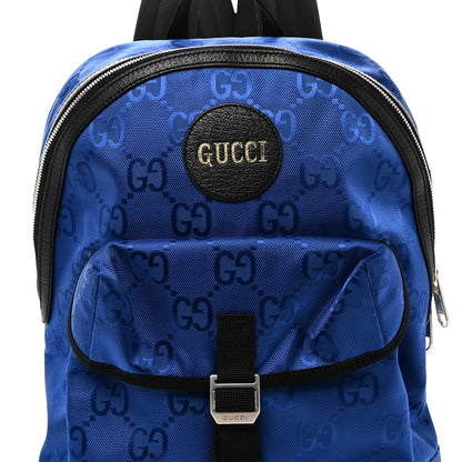 Gucci Econyl Nylon Monogram Off The Grid Backpack Guilted Blue Black 9 of 11