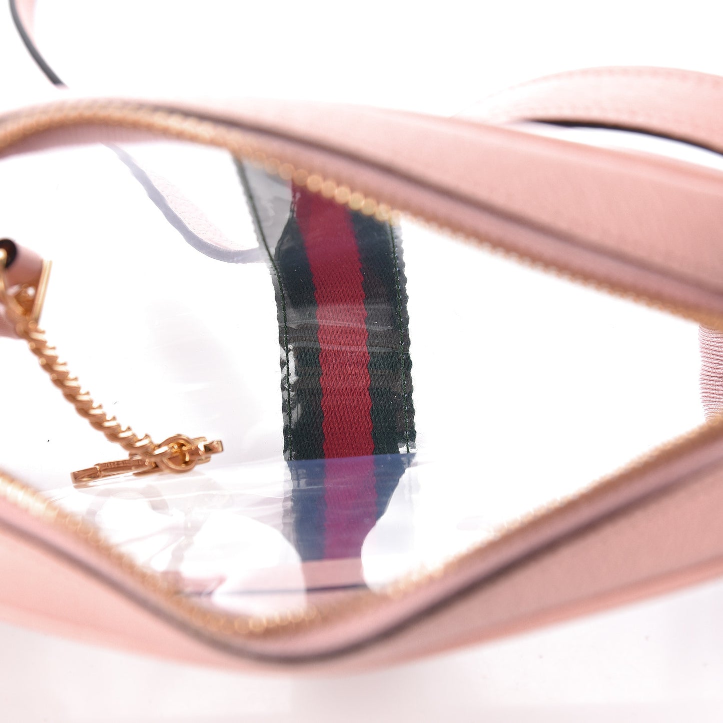 Vinyl Web Mini Ophidia Transparent Shoulder Bag Perfect Pink