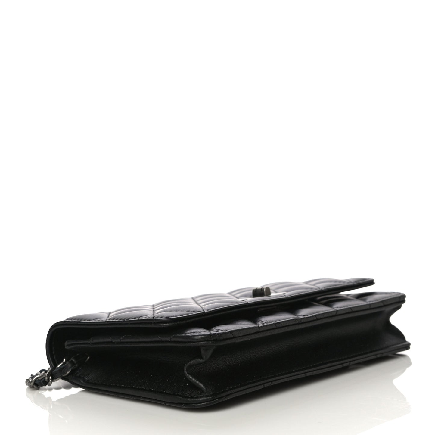 Aged Calfskin Quilted Reissue Wallet On Chain WOC Black